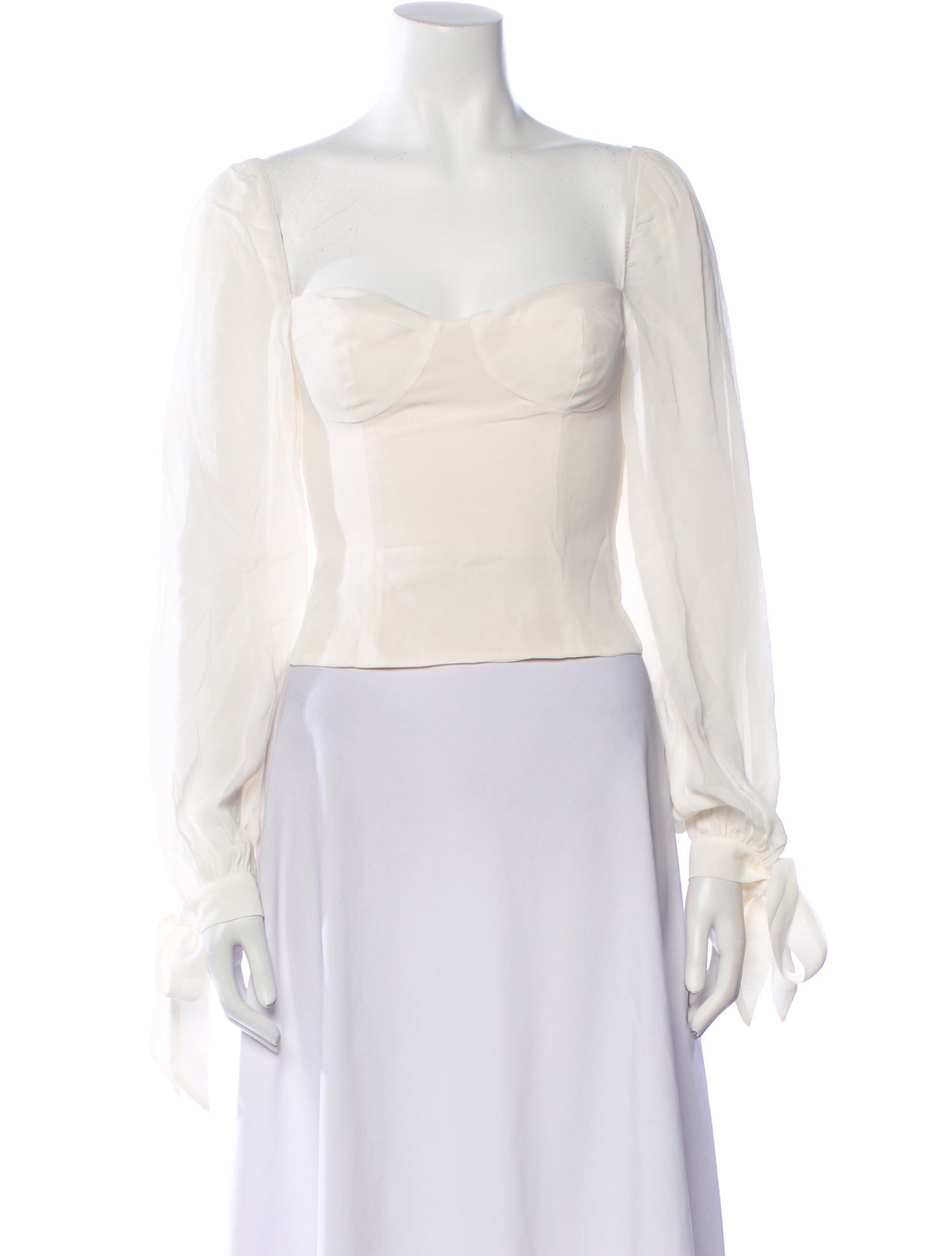 Reformation Square Neckline Long Sleeve Crop Top