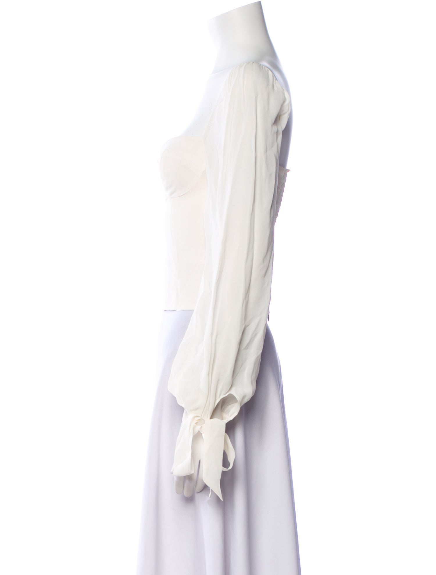 Reformation Square Neckline Long Sleeve Crop Top