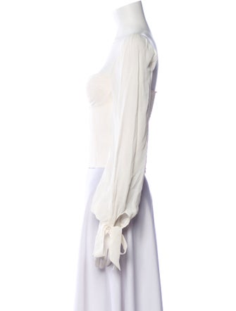 Reformation Square Neckline Long Sleeve Crop Top