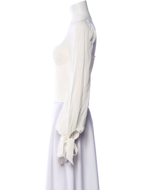 Reformation Square Neckline Long Sleeve Crop Top