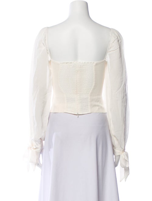 Reformation Square Neckline Long Sleeve Crop Top