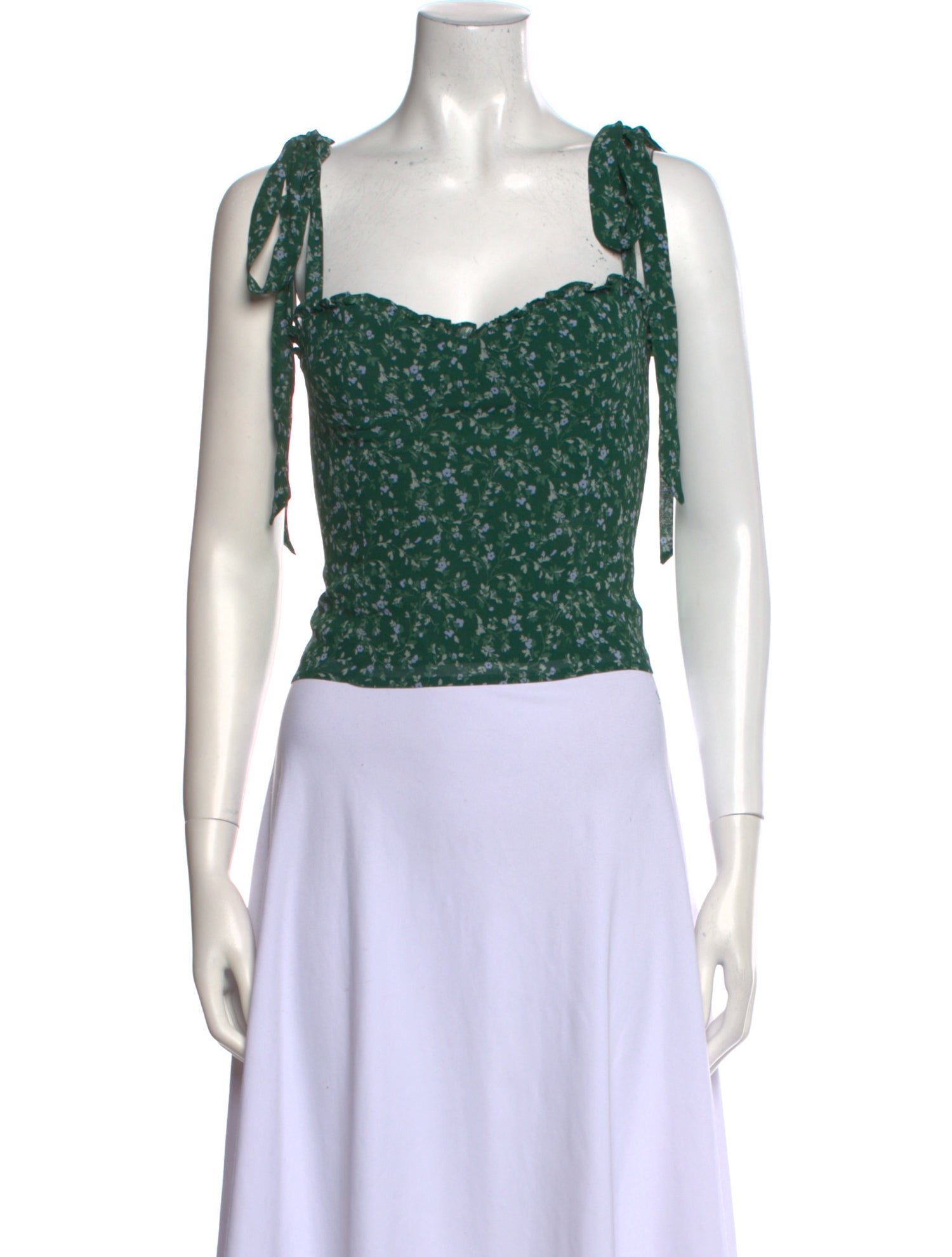 Reformation Printed Square Neckline Crop Top