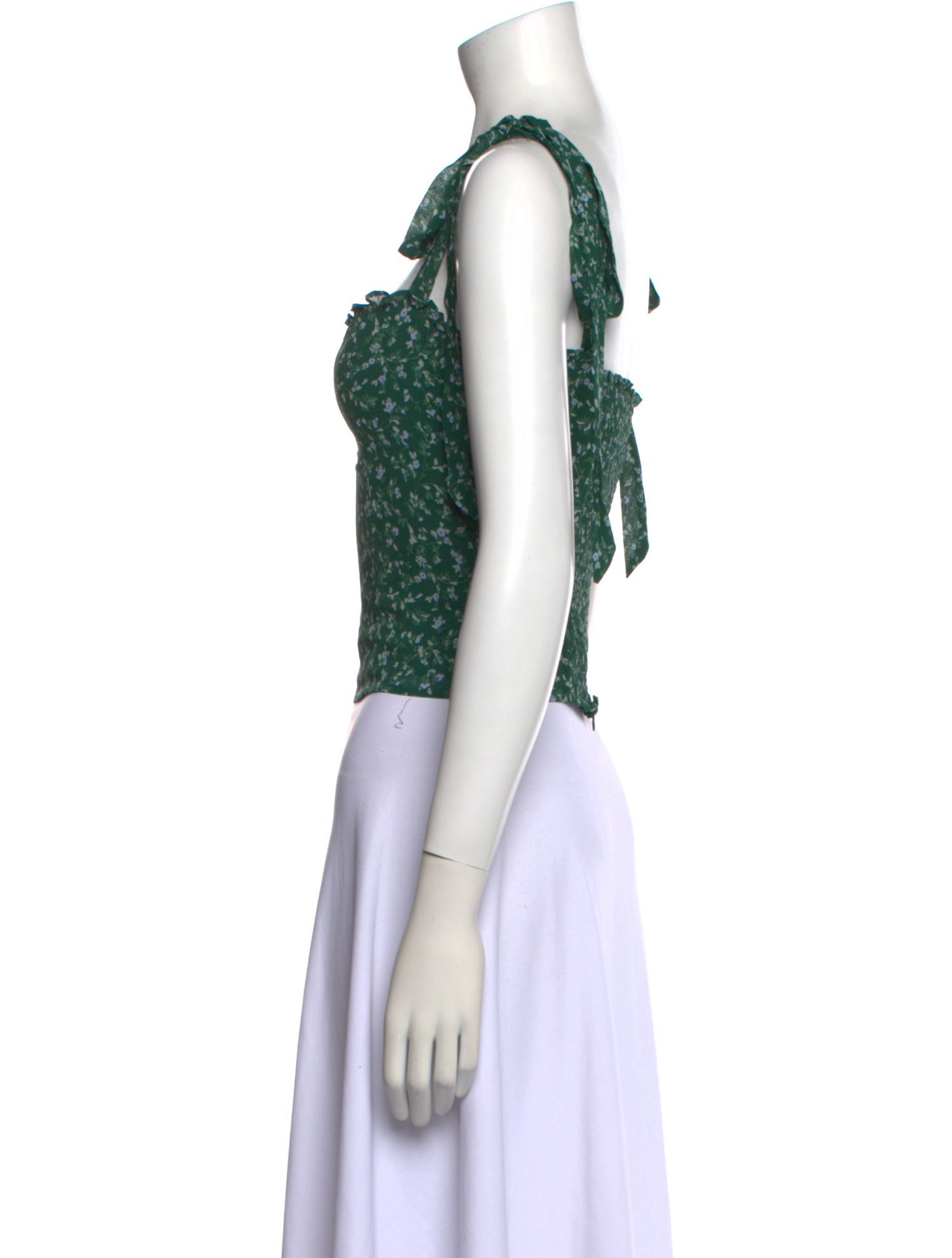 Reformation Printed Square Neckline Crop Top