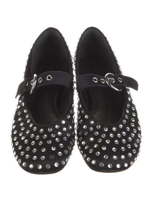 Reformation Satin Crystal Embellishments Mary Jane Flats