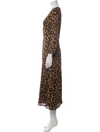 Reformation Animal Print Midi Length Dress