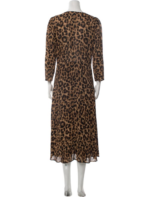 Reformation Animal Print Midi Length Dress