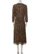 Reformation Animal Print Midi Length Dress