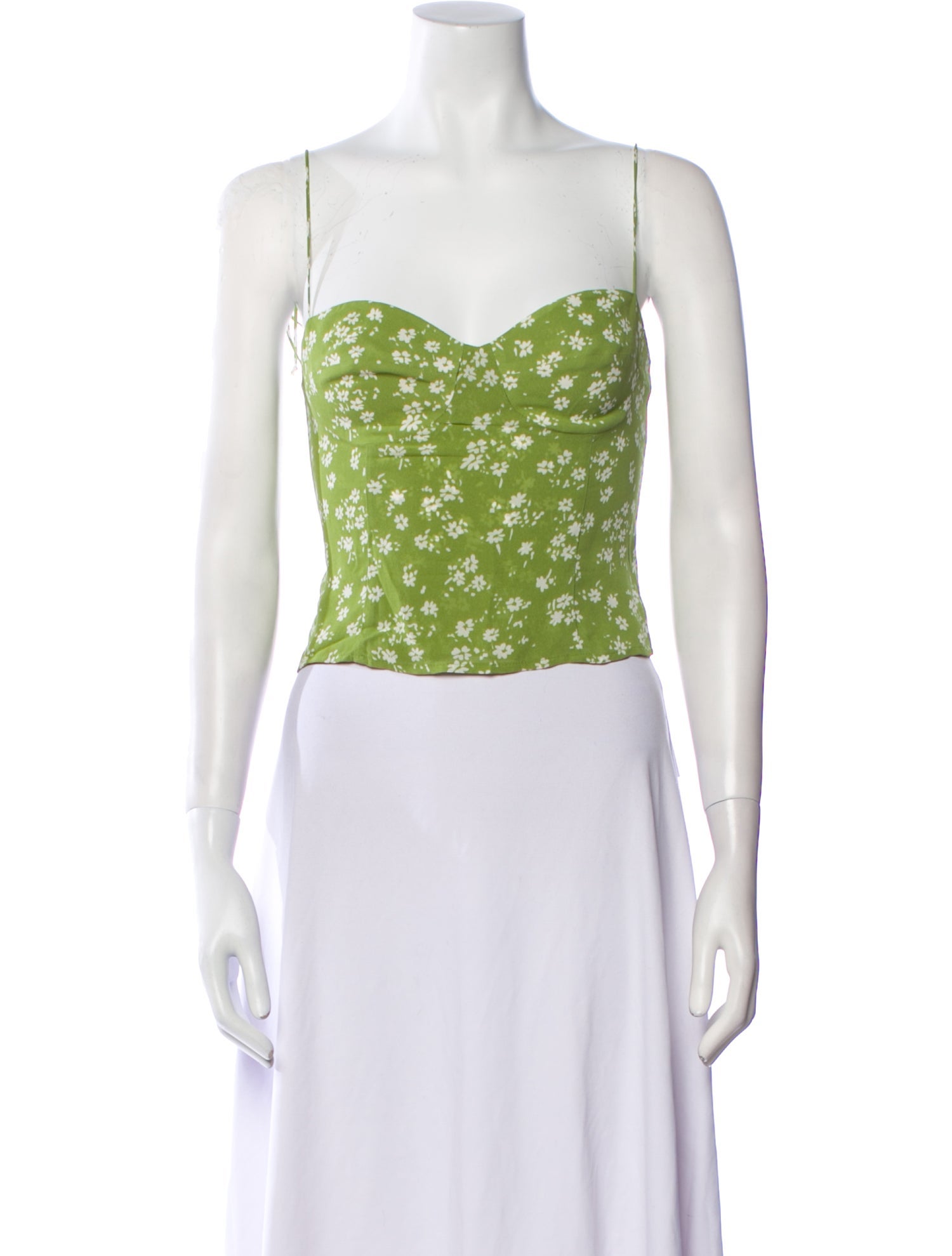 Reformation Printed Square Neckline Crop Top