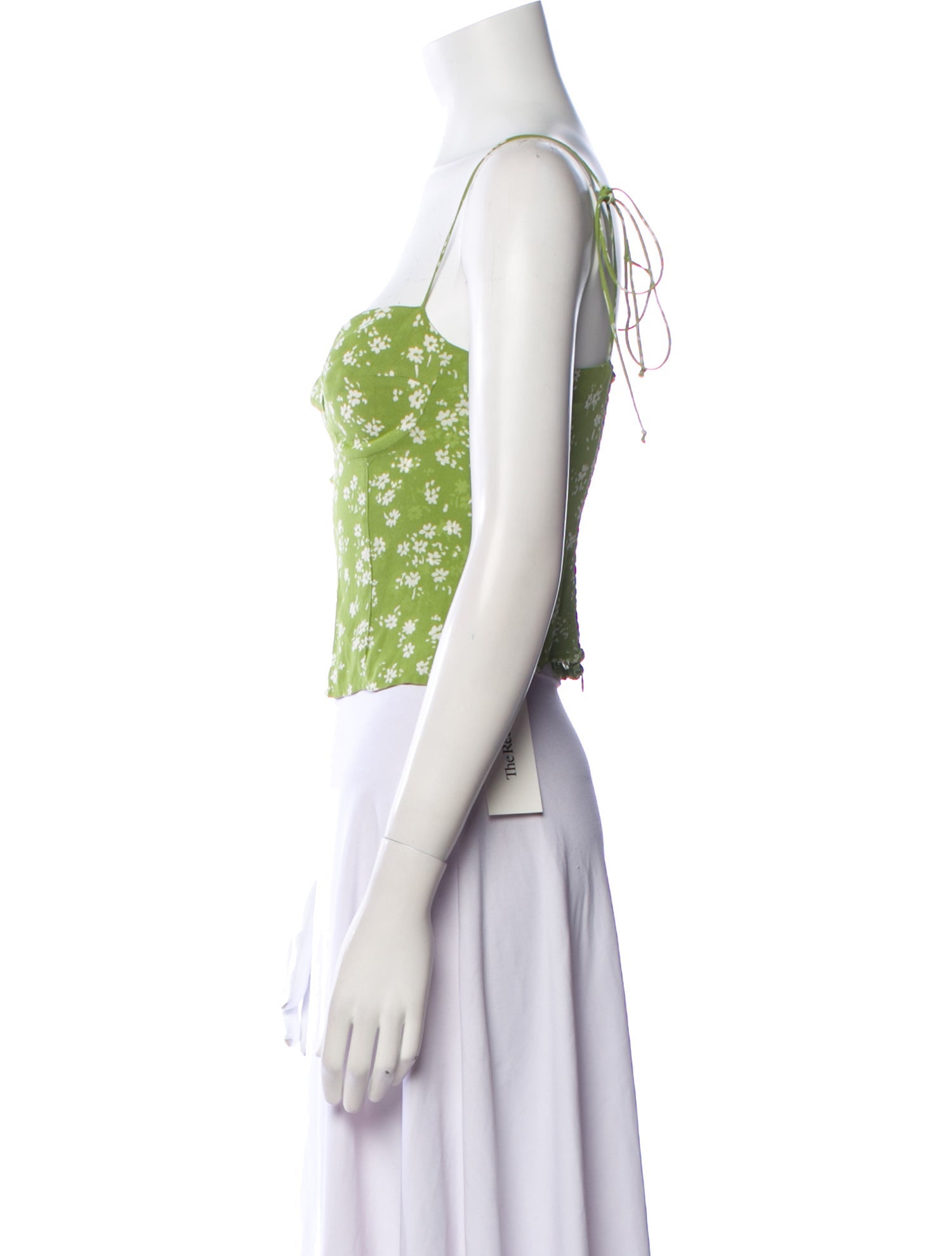 Reformation Printed Square Neckline Crop Top