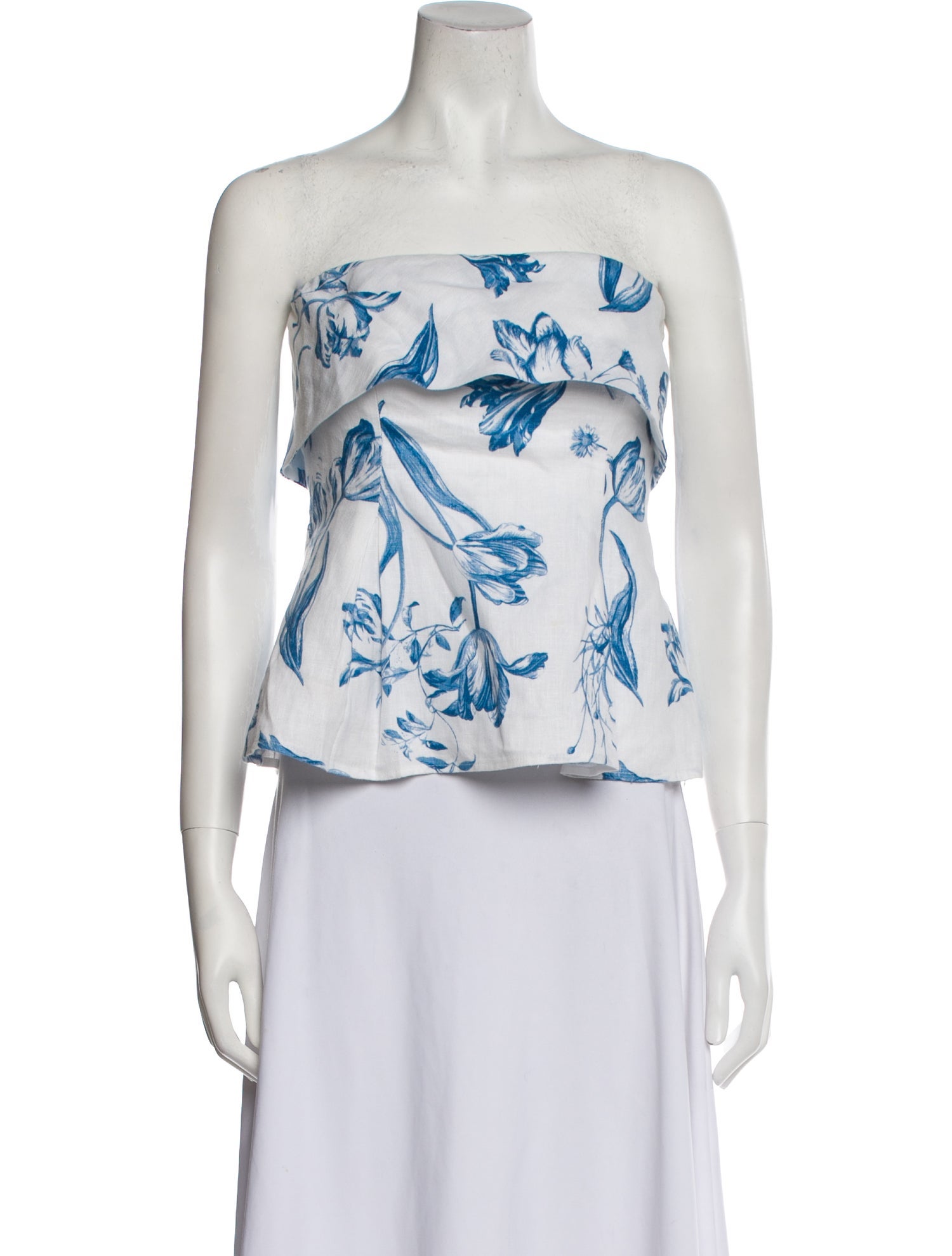 Reformation Linen Floral Print Crop Top