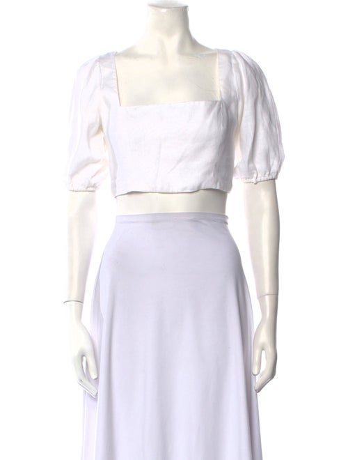 Reformation Linen Square Neckline Crop Top
