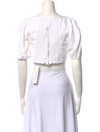 Reformation Linen Square Neckline Crop Top