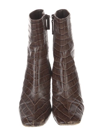 Reformation Leather Printed Boots