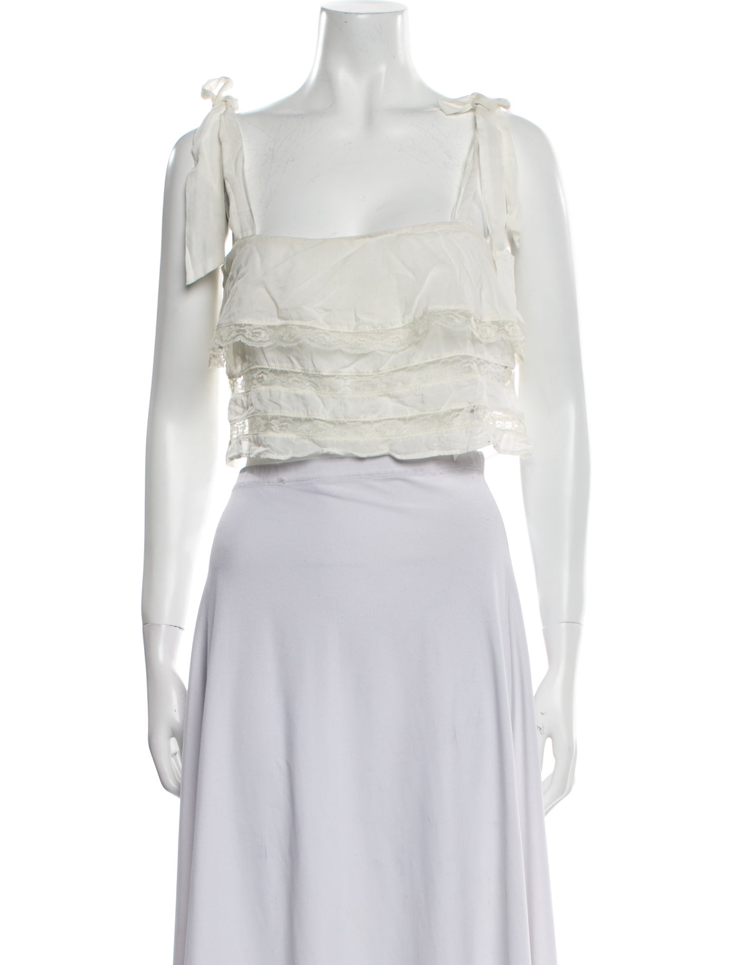 Reformation Square Neckline Sleeveless Crop Top