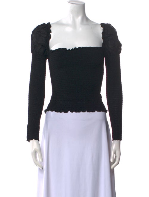 Reformation Square Neckline Long Sleeve Crop Top