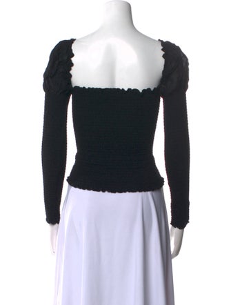 Reformation Square Neckline Long Sleeve Crop Top