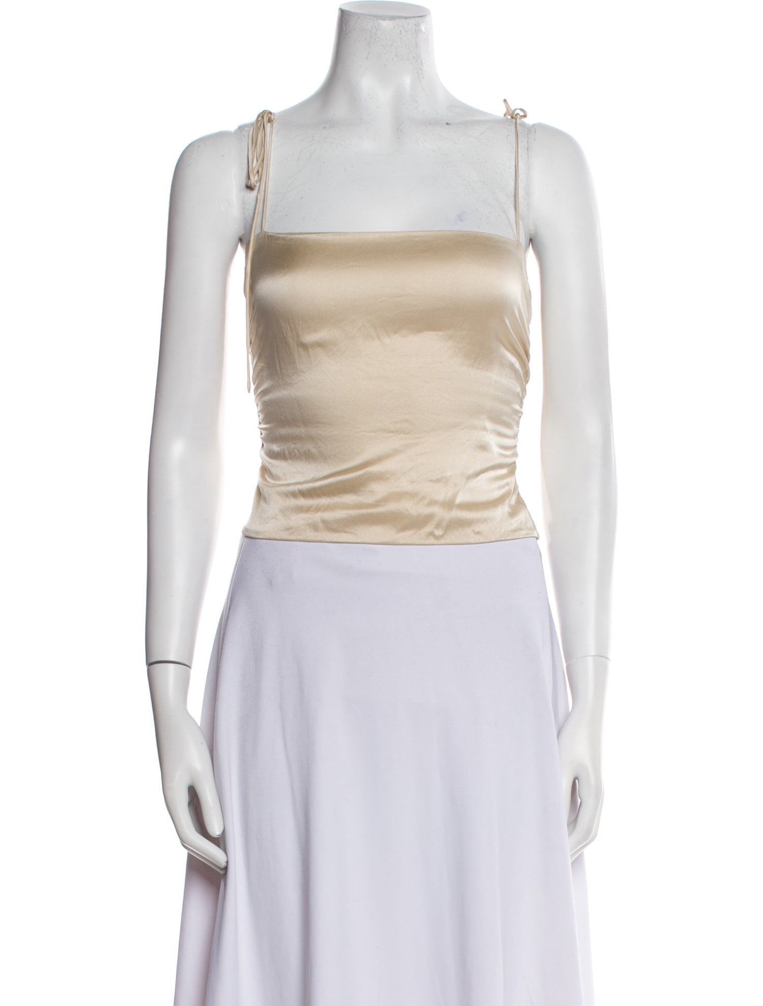 Reformation Silk Square Neckline Crop Top