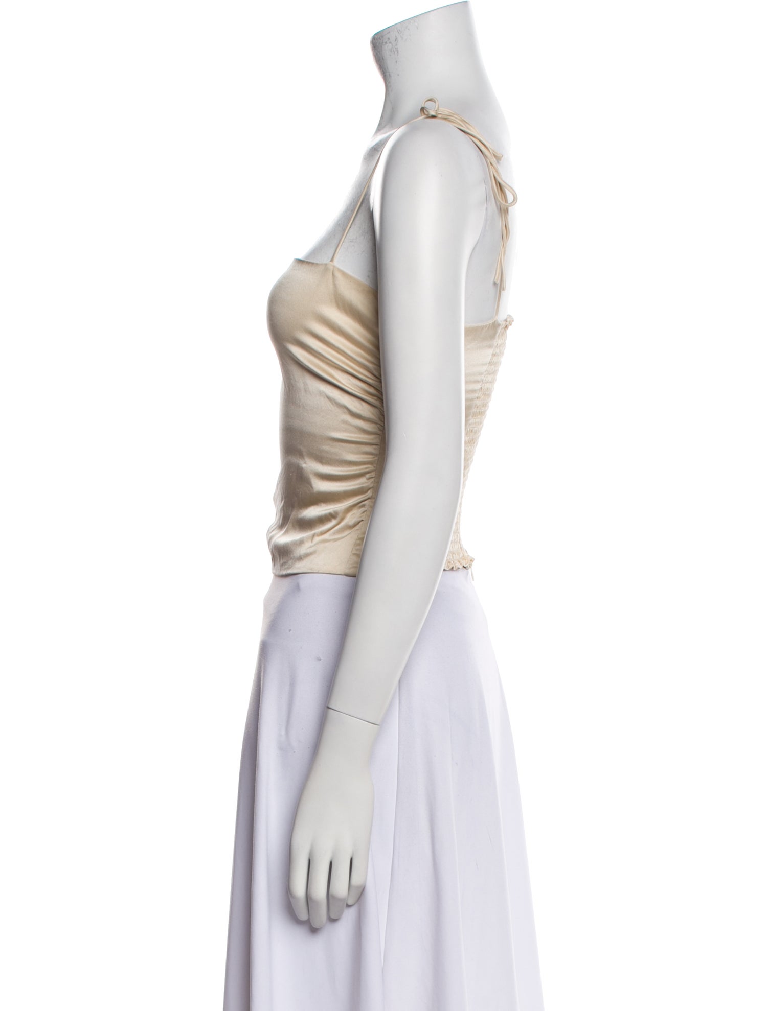 Reformation Silk Square Neckline Crop Top