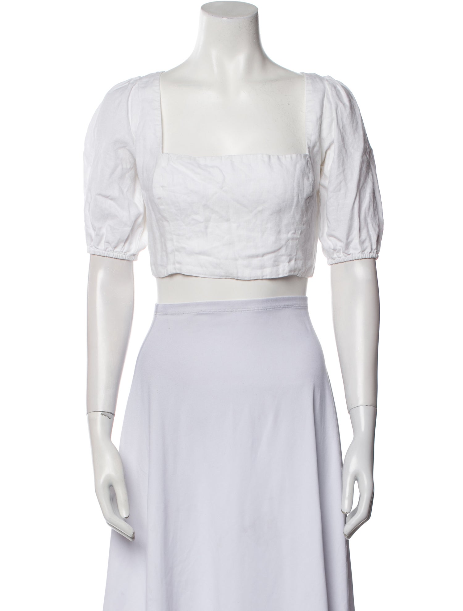 Reformation Linen Square Neckline Crop Top