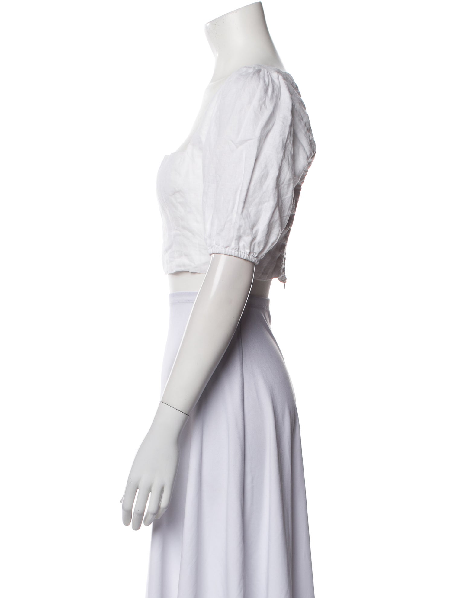 Reformation Linen Square Neckline Crop Top