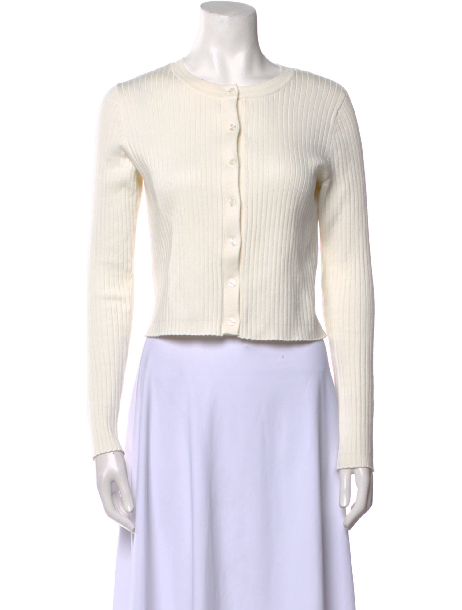 Reformation Crew Neck Long Sleeve Crop Top