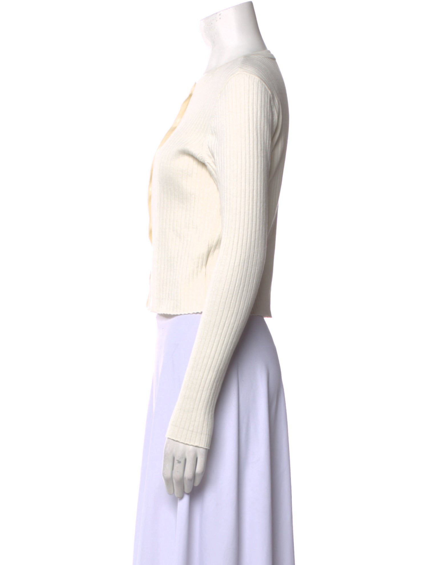 Reformation Crew Neck Long Sleeve Crop Top