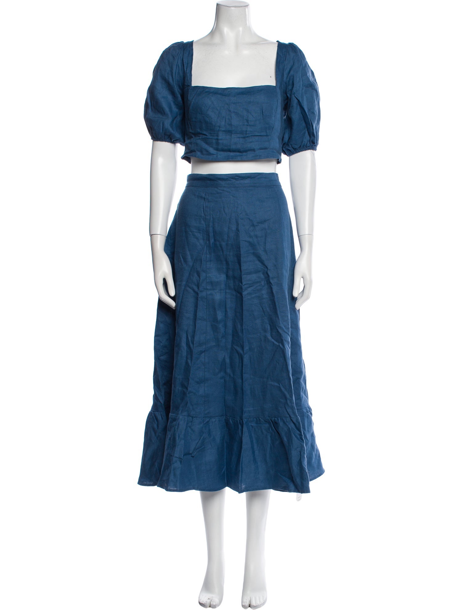 Reformation Linen Pleated Accents Skirt Set
