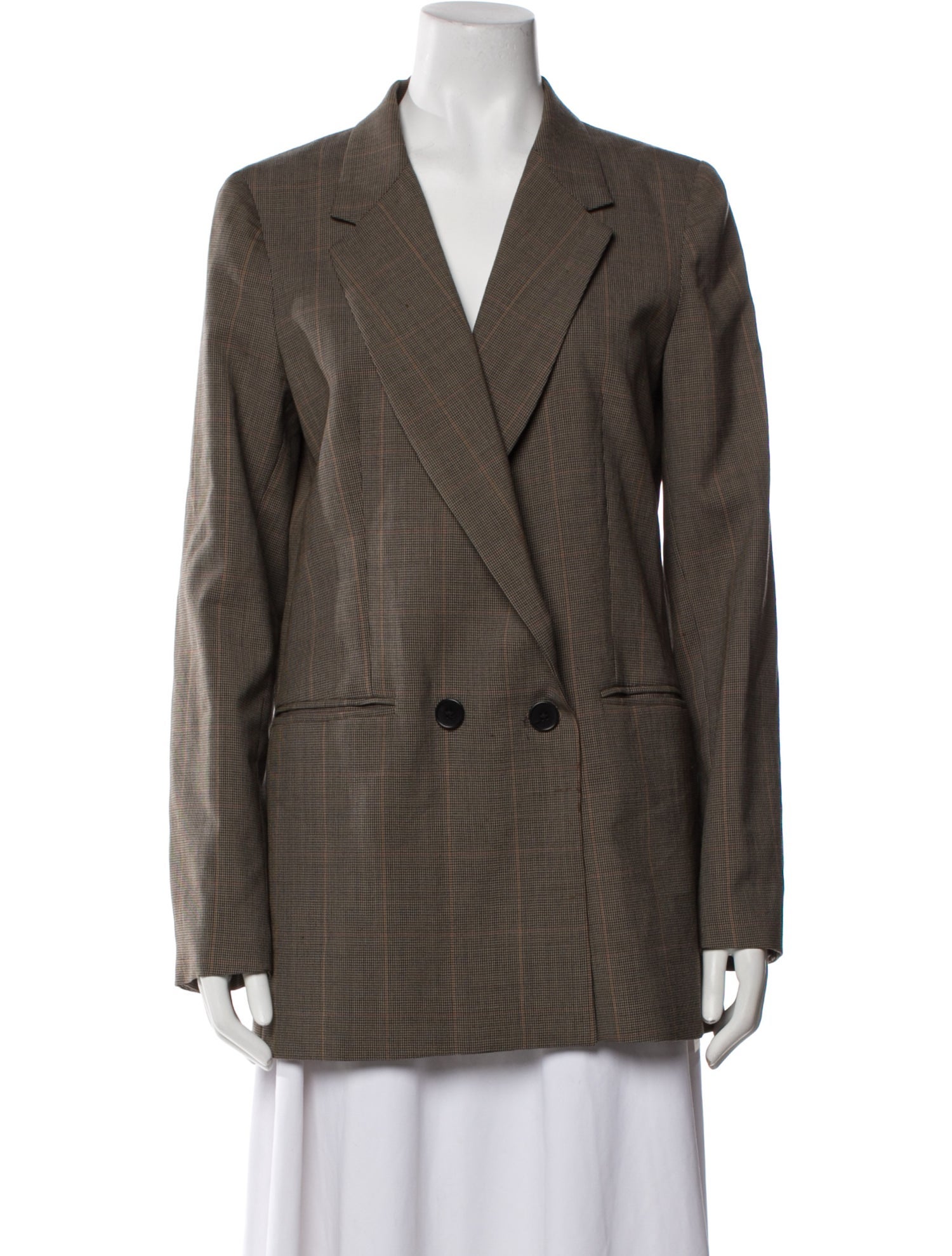 Reformation Silk Plaid Print Blazer