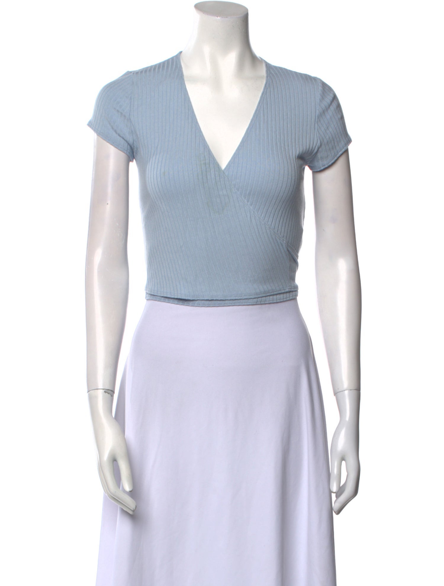 Reformation V-Neck Short Sleeve Crop Top