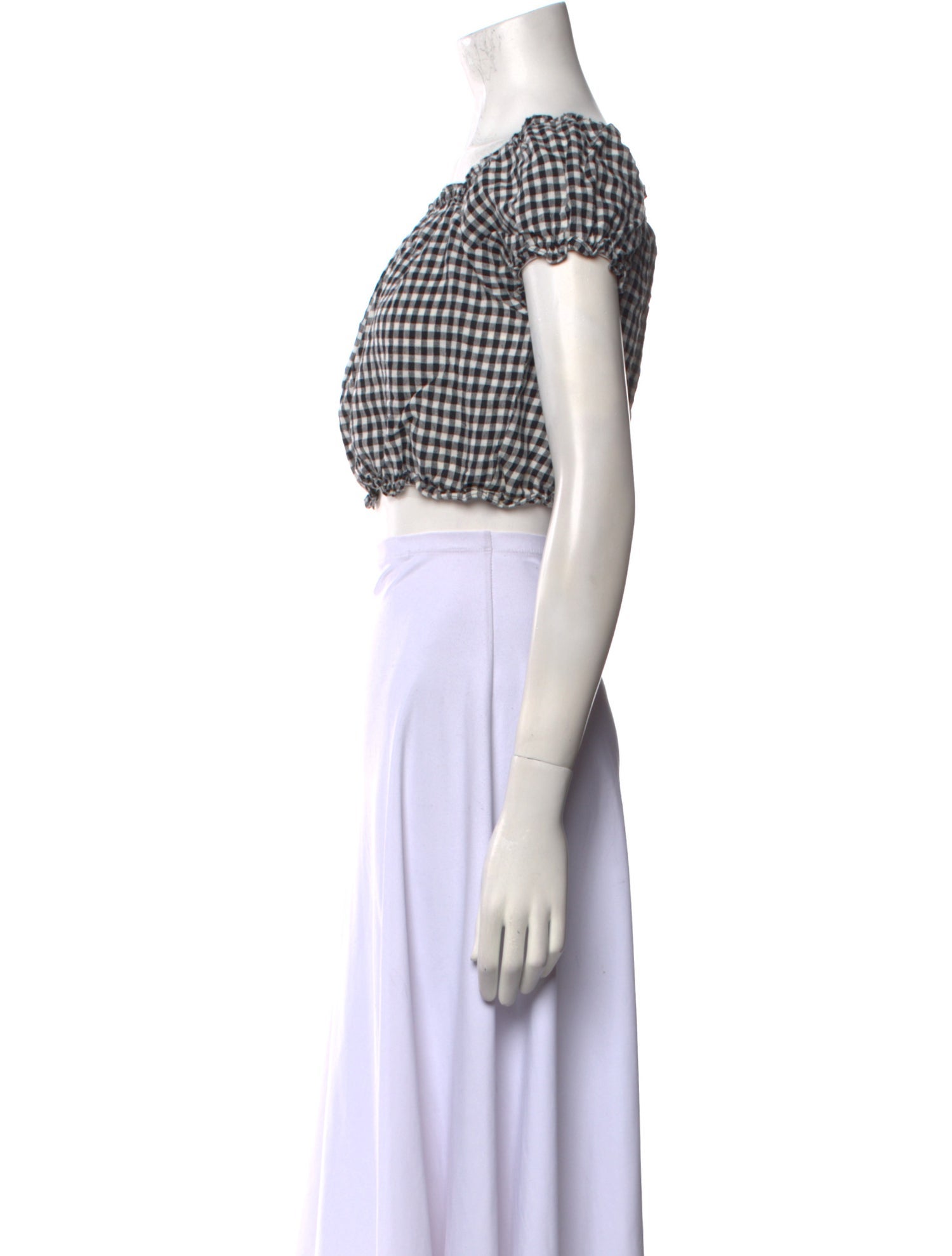 Reformation Linen Plaid Print Crop Top