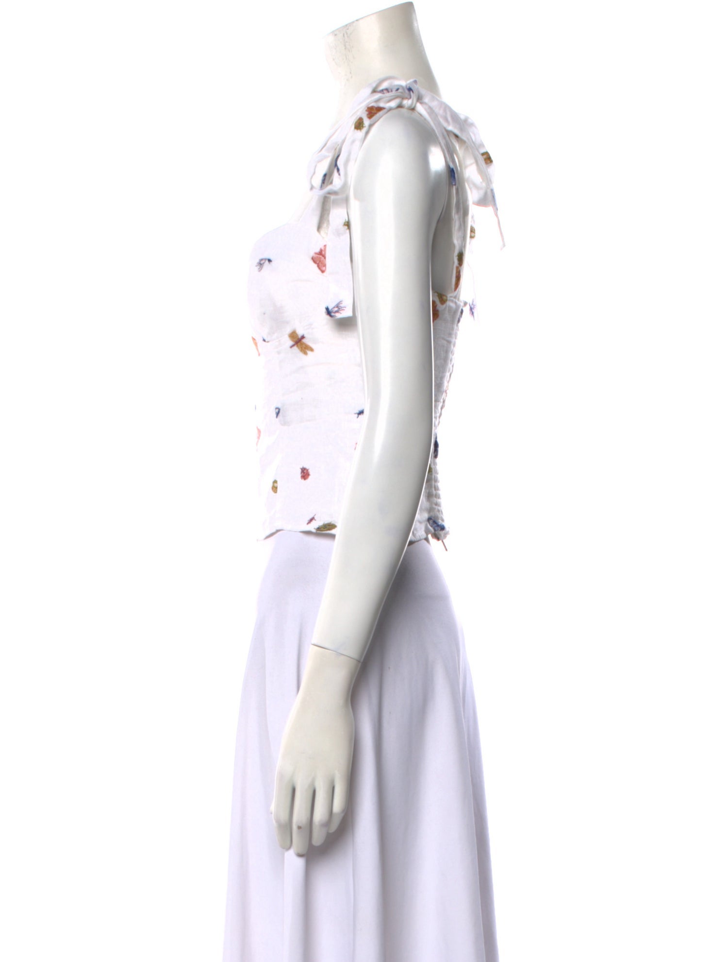 Reformation Linen Printed Crop Top