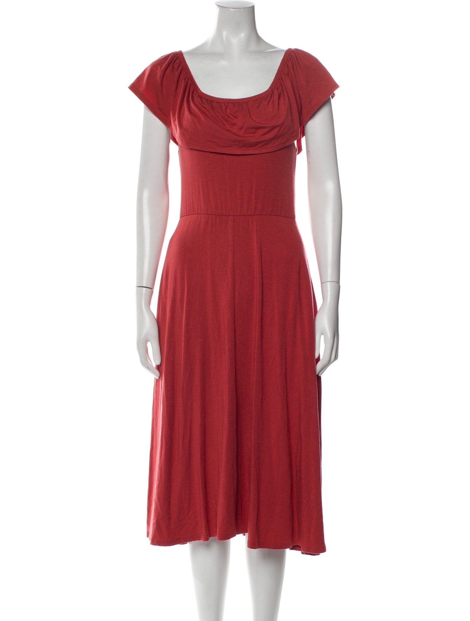 Reformation Scoop Neck Midi Length Dress