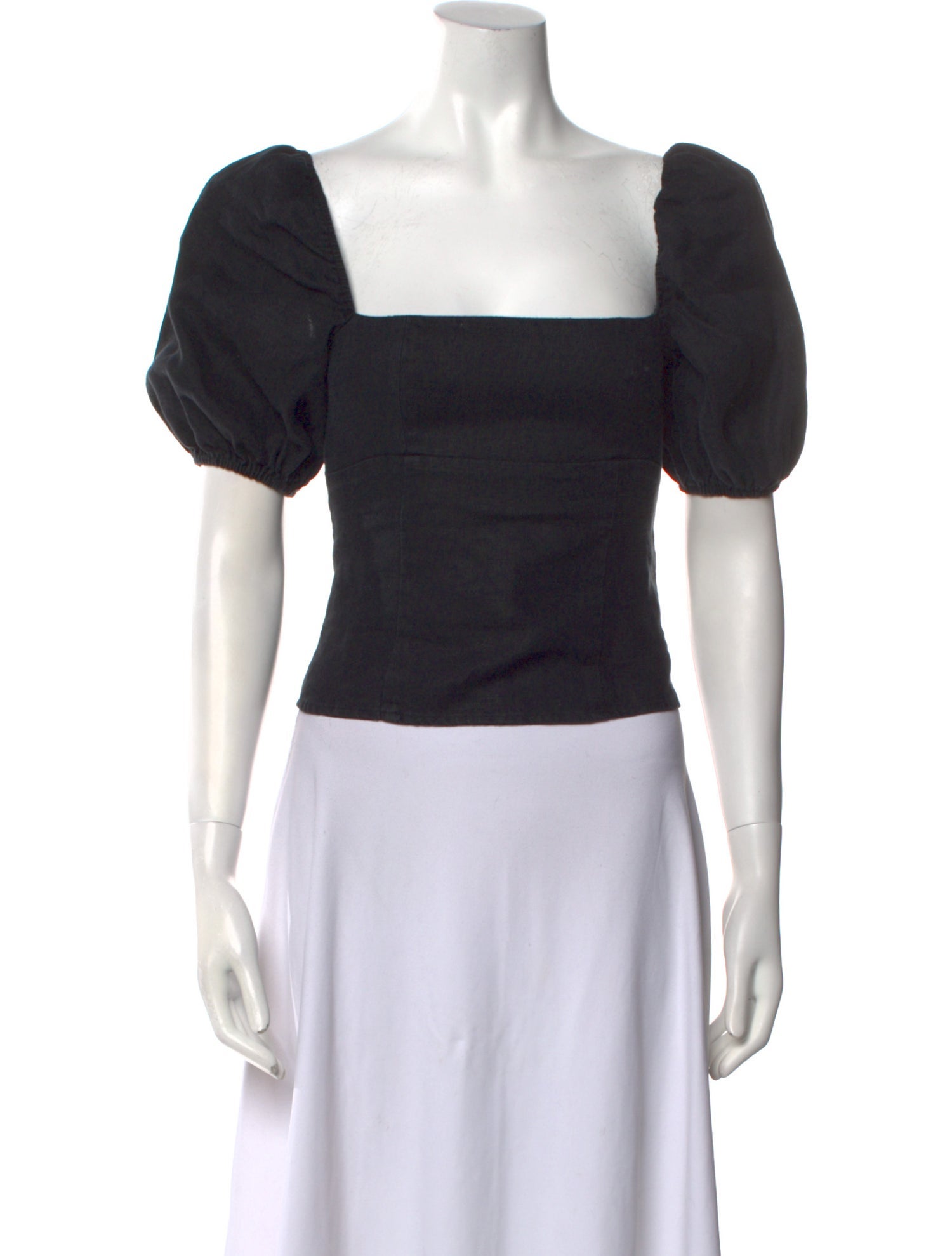 Reformation Linen Square Neckline Crop Top