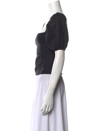 Reformation Linen Square Neckline Crop Top