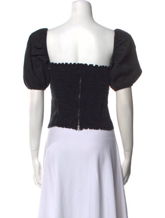 Reformation Linen Square Neckline Crop Top