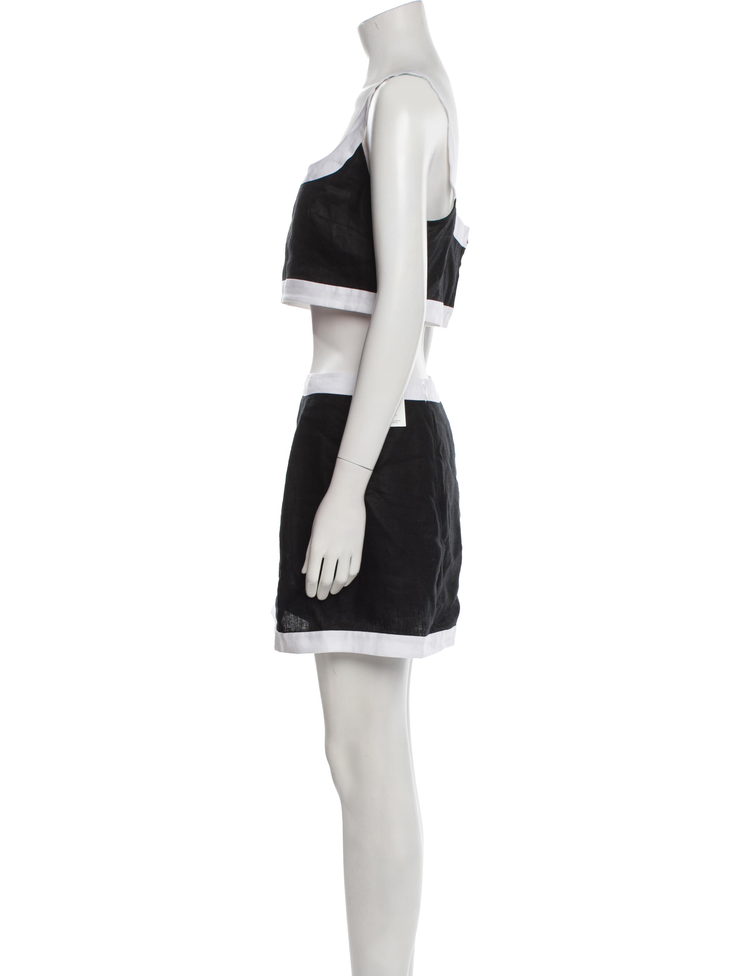 Reformation Linen Colorblock Pattern Skirt Set