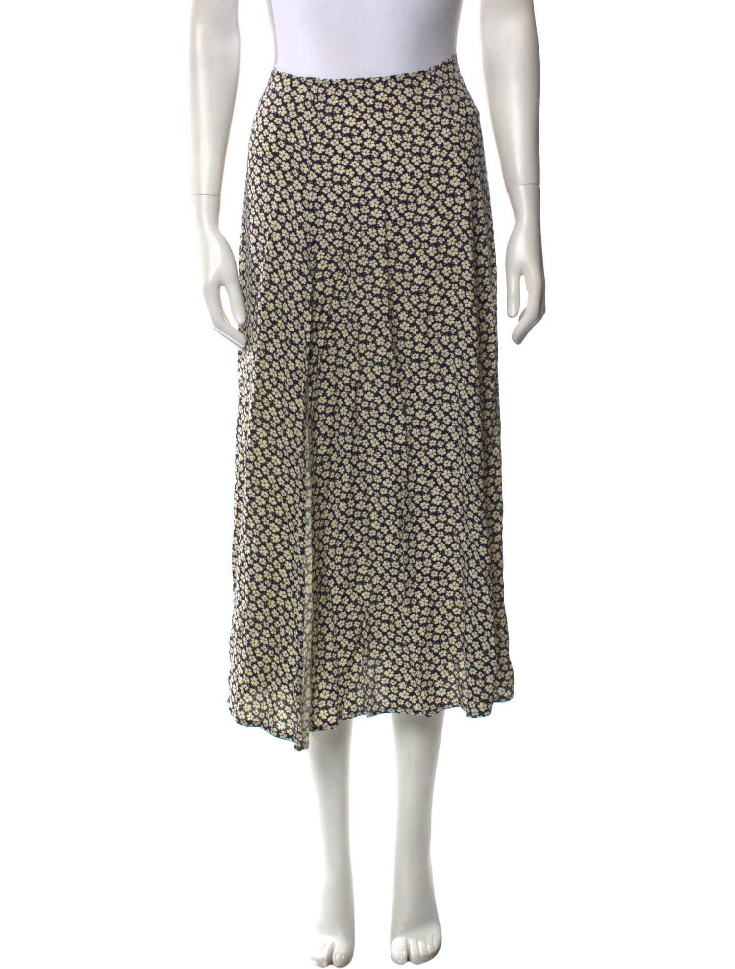 Reformation Floral Print Midi Length Skirt