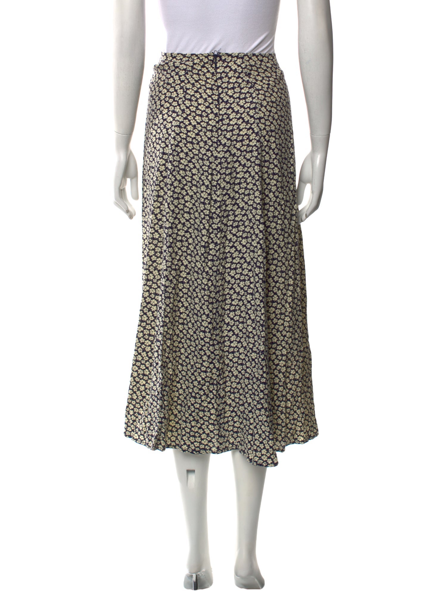 Reformation Floral Print Midi Length Skirt