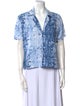 Reformation Linen Tie-Dye Print Button-Up Top