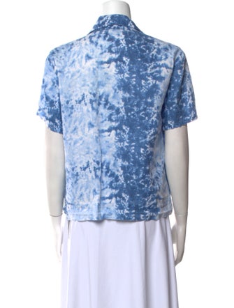 Reformation Linen Tie-Dye Print Button-Up Top