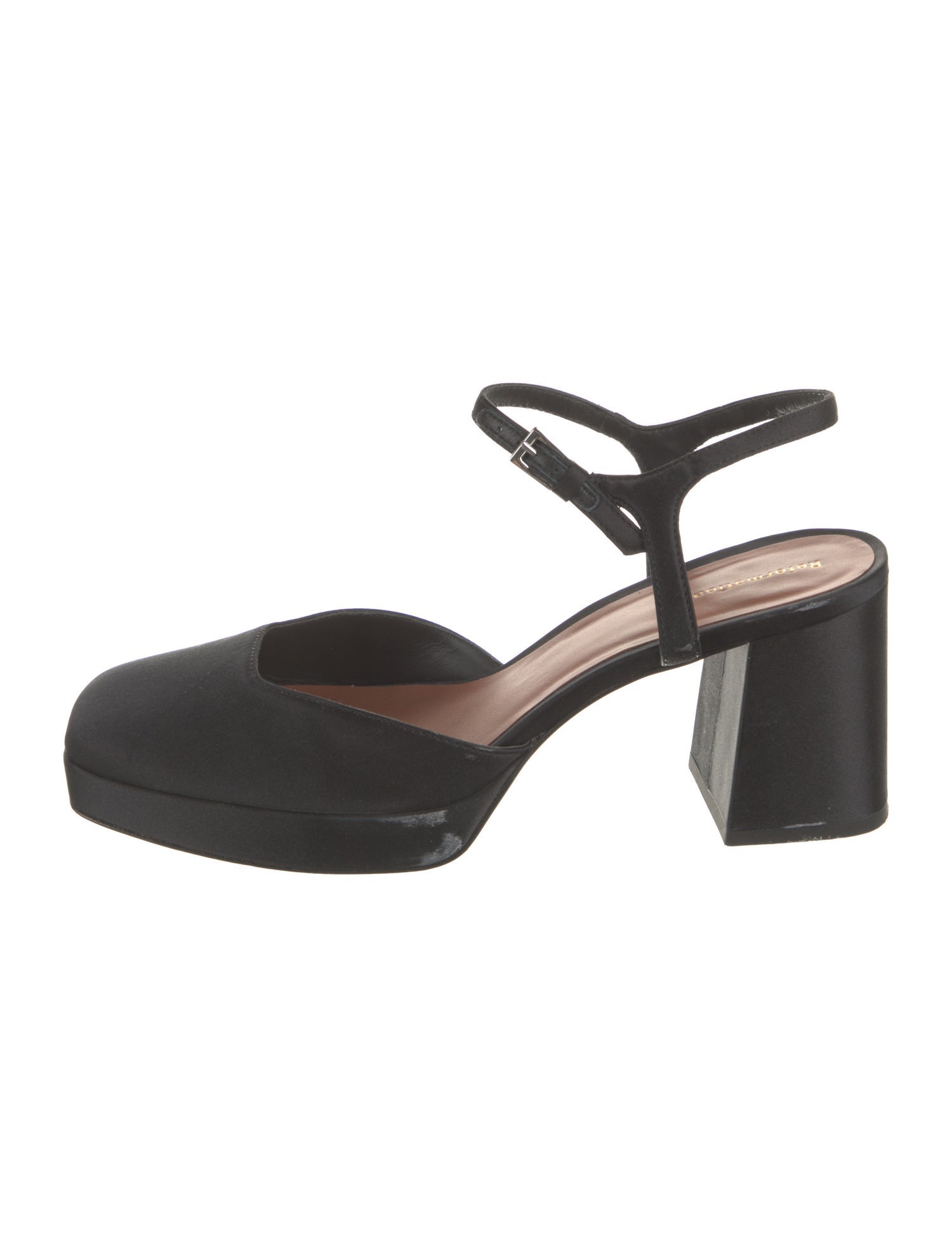 Reformation Satin Slingback Pumps