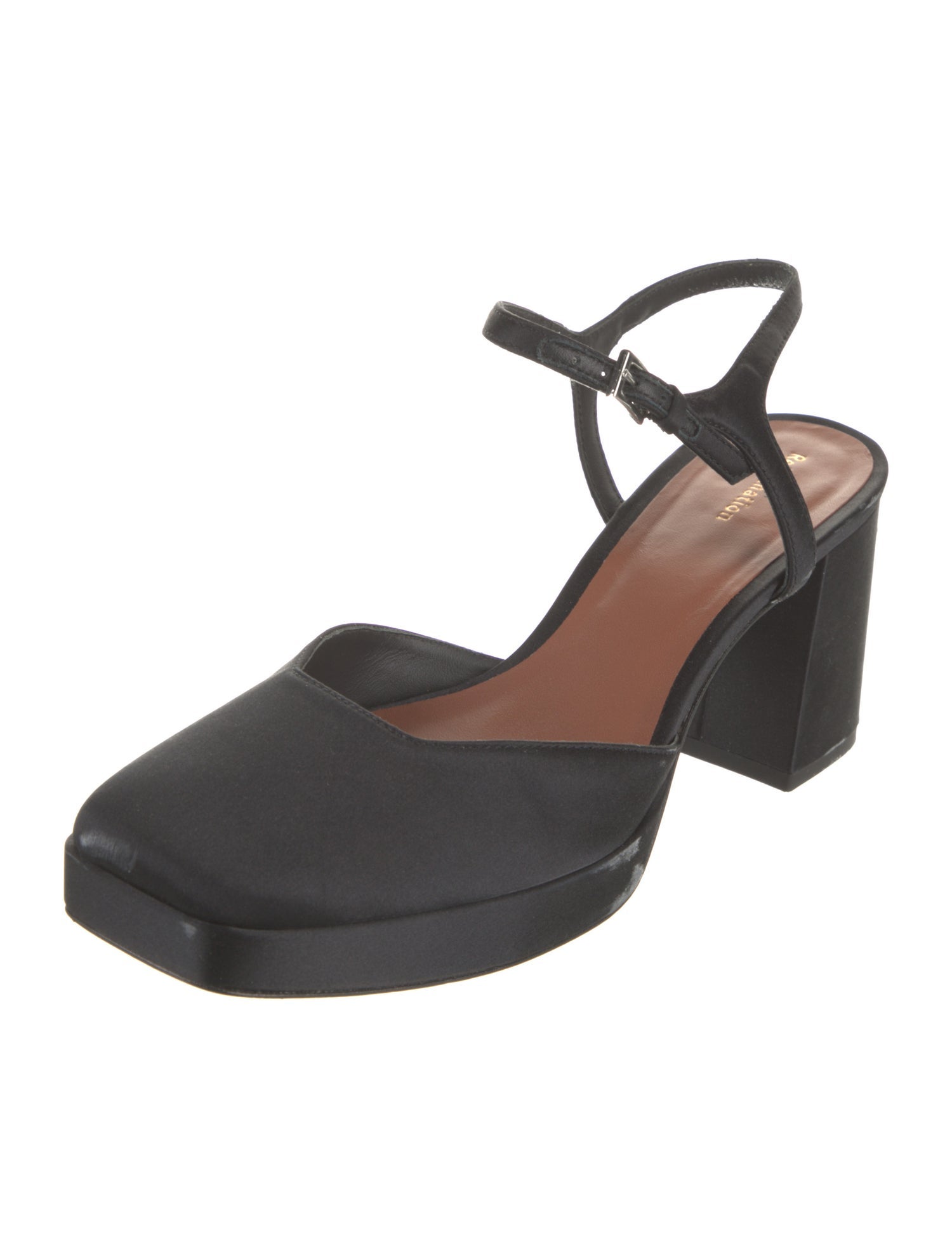 Reformation Satin Slingback Pumps