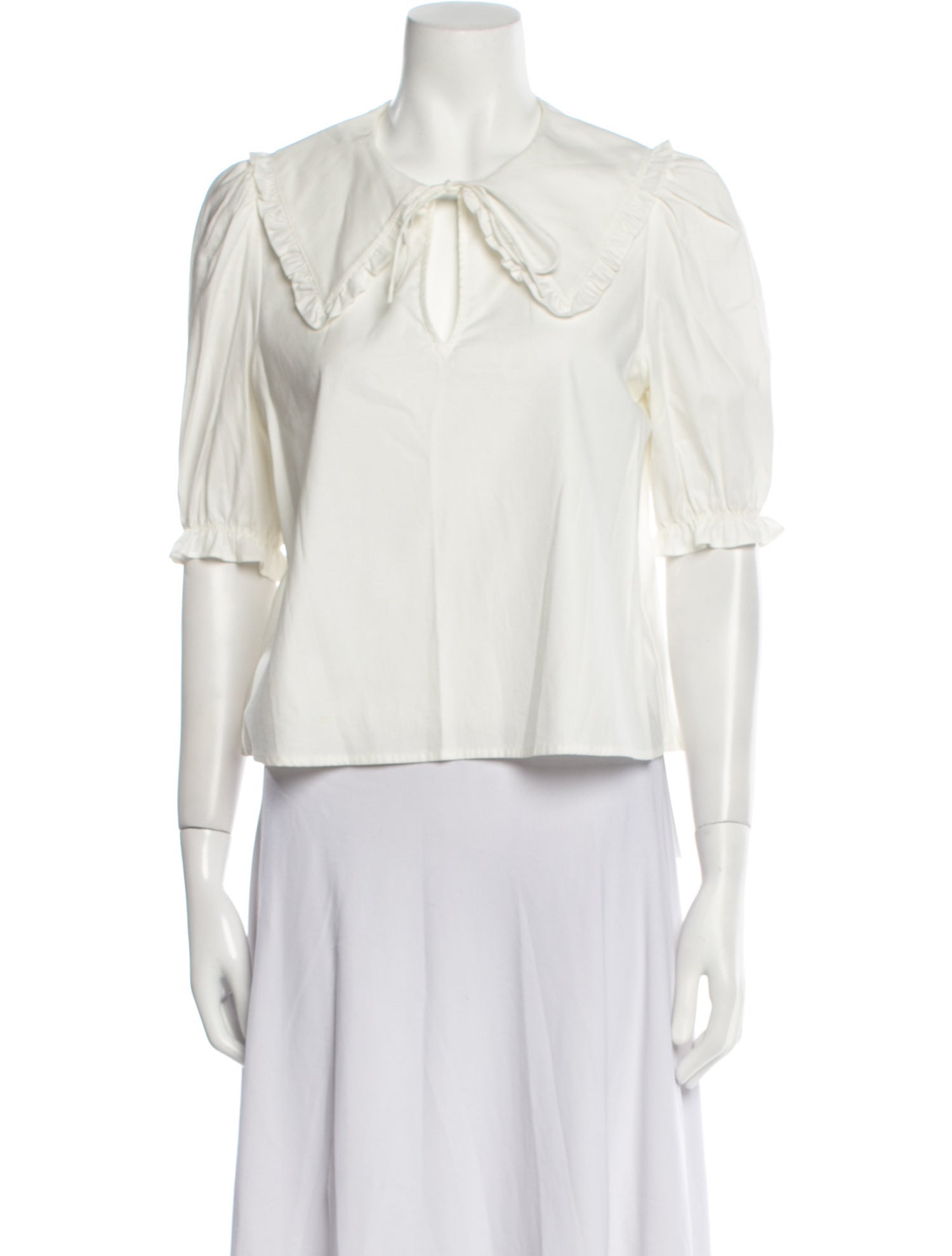 Reformation V-Neck Three-Quarter Sleeve Blouse