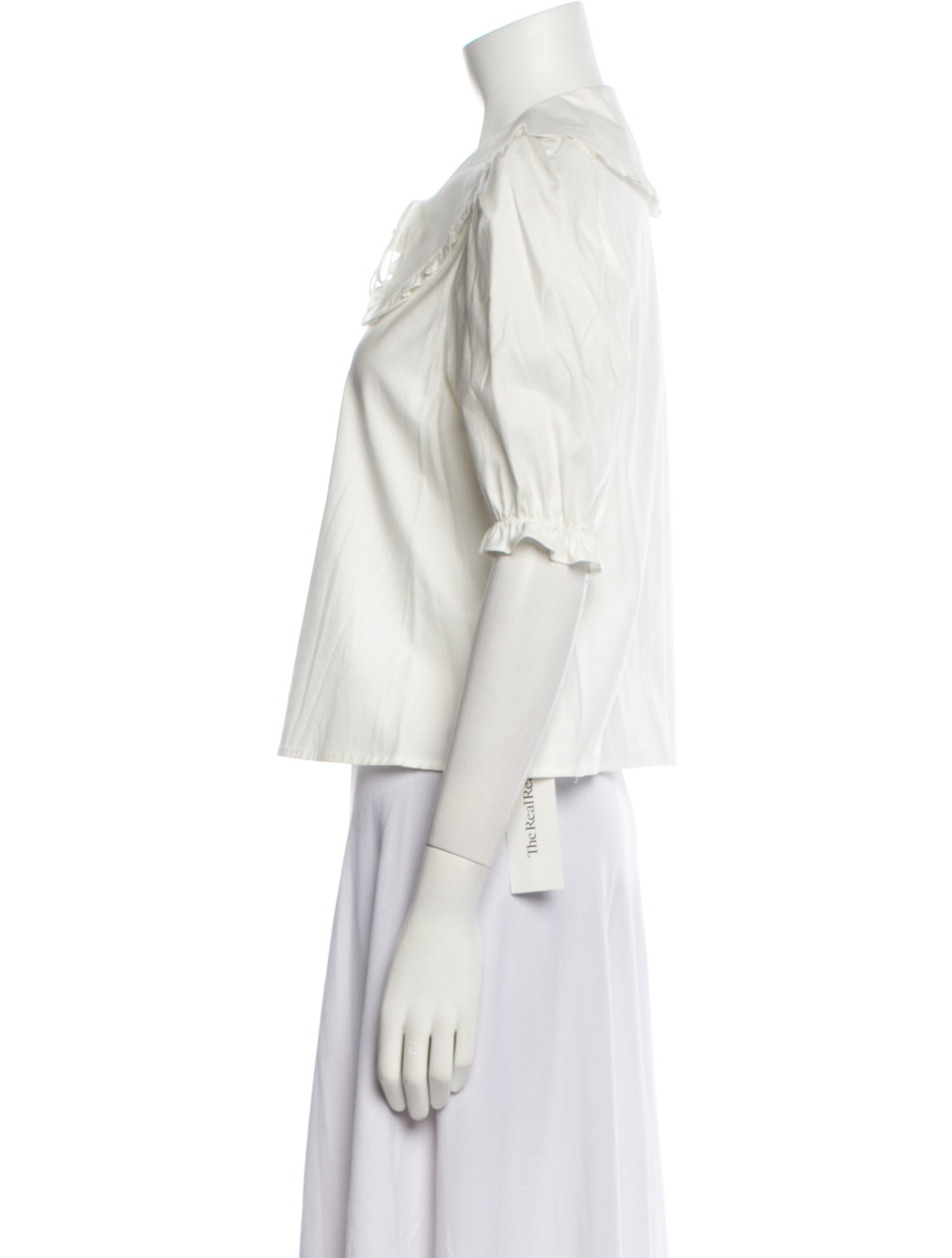 Reformation V-Neck Three-Quarter Sleeve Blouse