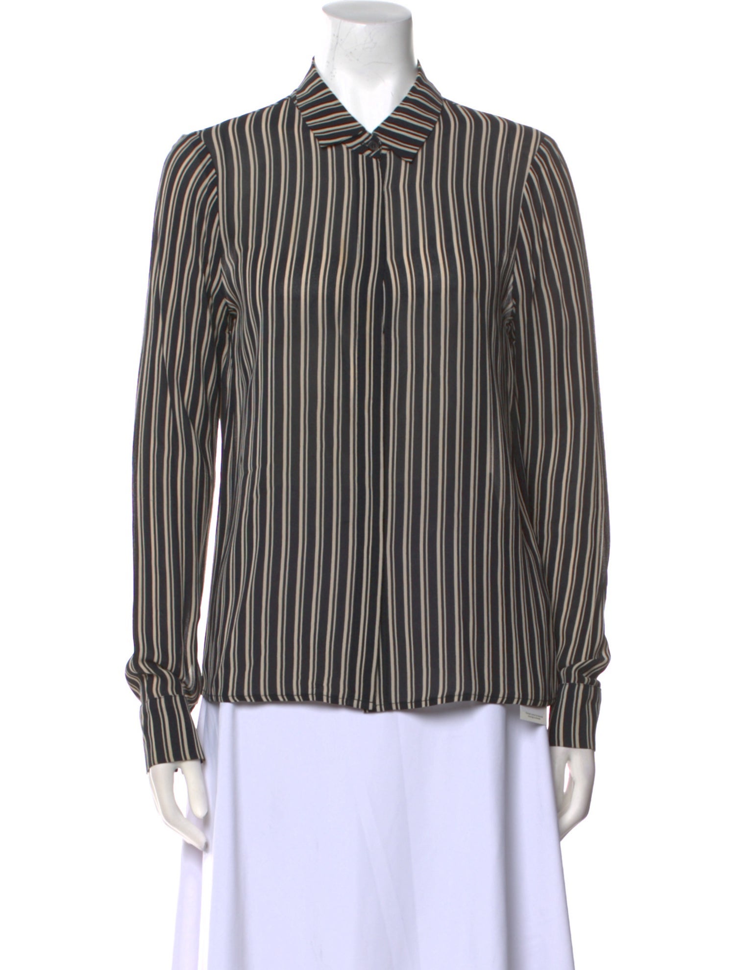 Reformation Striped Long Sleeve Button-Up Top