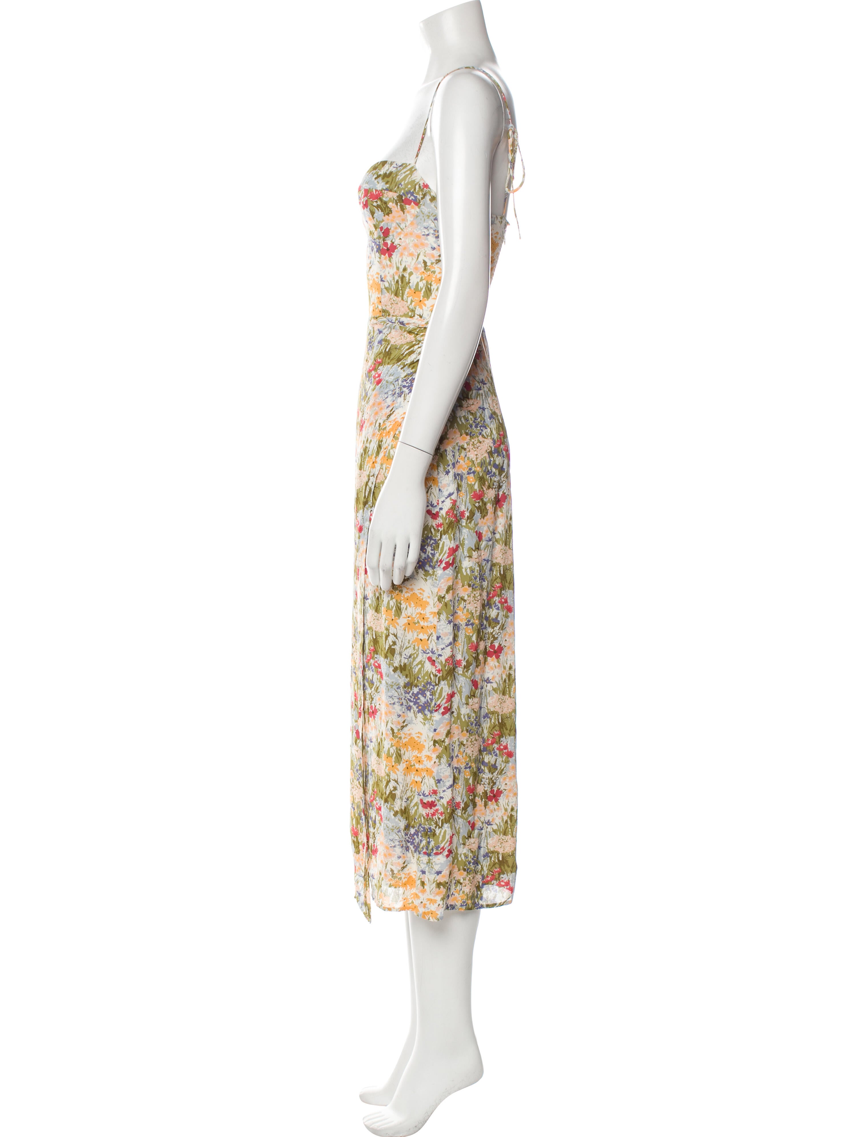 Reformation Floral Print Midi Length Dress