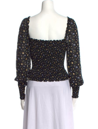 Reformation Polka Dot Print Square Neckline Crop Top