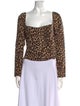 Reformation Animal Print Square Neckline Crop Top