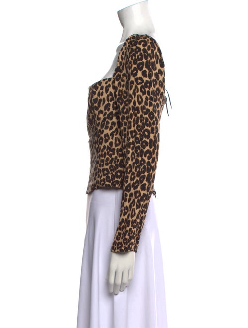 Reformation Animal Print Square Neckline Crop Top