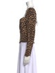Reformation Animal Print Square Neckline Crop Top